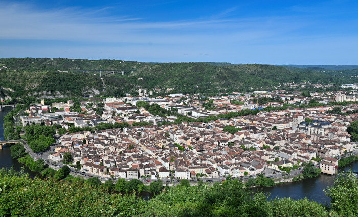 Cahors vu du haut du Mont Saint Cyr